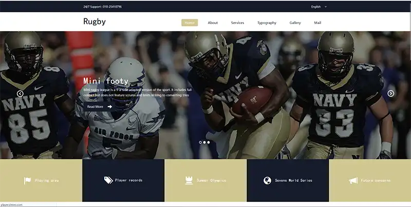 美式橄榄球比赛html网站模板下载