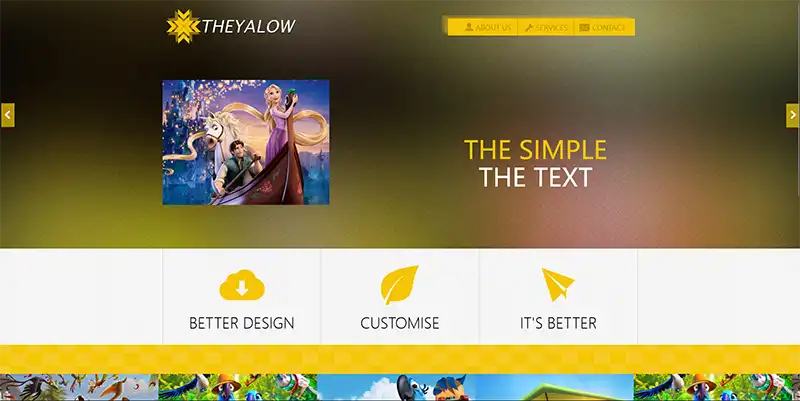 黄色质感动漫动画制作公司网站模板下载